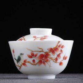 Гайвань 160мл "Птица" цзиндэчжэньский фарфор (400448)-