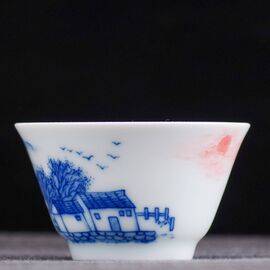 Пиала 45мл "Хижины", роспись цинхуа (400461)-