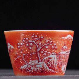 Пиала 150мл "Зима", роспись Фаньхун (400466)-
