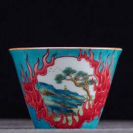 Пиала 85мл "Взор с горной вершины", роспись Доуцай (400477)-