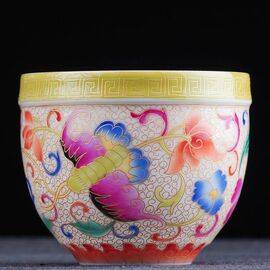 Пиала 200мл "Бабочка", фаланцай, фарфор из Цзиндэчжэнь (400482)-