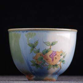 Пиала 95мл “Гранаты", керамика из Цзиндечжень (400631)-