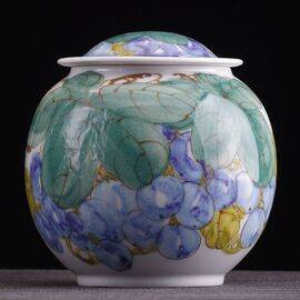 Чайница "Дикий виноград", фарфор из Цзиндэчжэнь (400515)-