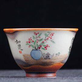 Пиала 85мл "Стремиться к высокому", керамика из Цзиндэчжень (400586)-