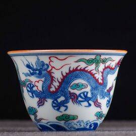 Пиала 95мл "Дракон", роспись Доуцай (400476)-