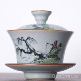 Гайвань 160мл "Рыбак", жуяо, ручная роспись (50010)-