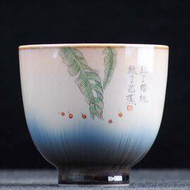 Пиала 100мл “Перо”, фарфор из Цзиндечжень (400576)-