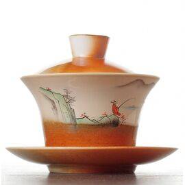 Гайвань 140мл "Рыбак", ручная роспись, фарфор (500232)-