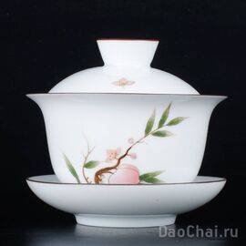 Гайвань 150мл "Ветка с персиками" (подглазурная роспись)-