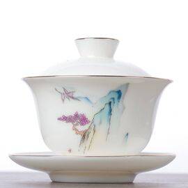 Гайвань 145мл "Журавли”, фарфор Байцы (500258)-