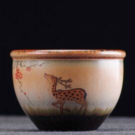 Пиала 150мл “Олененок”, фарфор из Цзиндечжень (400357)-