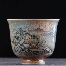 Пиала 135мл “Беседка в горах”, керамика из Цзиндечжень (400378)-