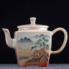Чайник 185мл “Беседка”, керамика из Цзиндечжэнь (400433)-