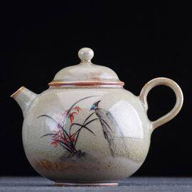 Чайник 210мл “Орхидея”, керамика из Цзиндечжэнь (400449)-