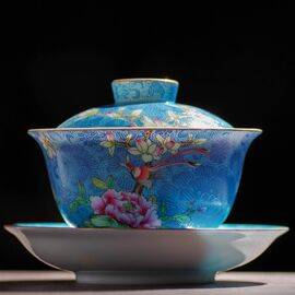 Гайвань 160мл "Птица", техника Бахуа, Цзиндэчжэнь (400254)-