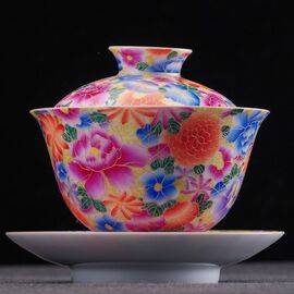 Гайвань 160мл "Цветы", техника Фаланцай (400344)-