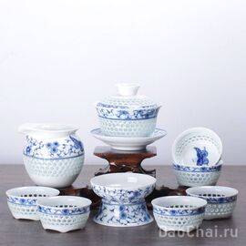 Набор посуды "Бабочки", рисовый фарфор (7386)-