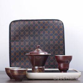 Дорожный набор посуды с чабанью, керамика (7390)-