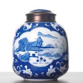 Чайница "Дом отшельника", фарфор из Цзиндечжэнь (87237)-