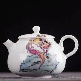 Чайник 160мл "Небесная лисица Инари", фарфор из Цзиндэчжень (400388)-