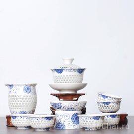 Набор посуды, рисовый фарфор, 10 предметов (7405)-