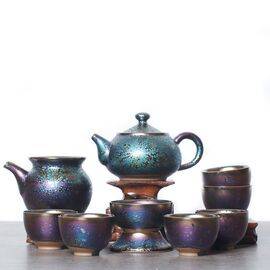 Набор посуды «Павлинья глазурь», техника Цзяньчжань (7433)-