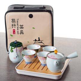 Дорожный набор посуды с чабанью "Пион", фарфор (7505)-