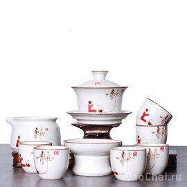 Набор посуды «Безмятежность», 10 предметов, ручная роспись (7437)-