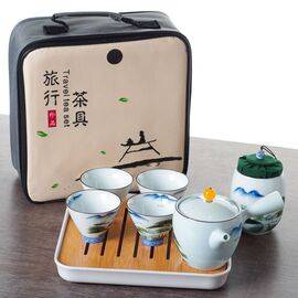 Дорожный набор посуды с чабанью "Пейзаж", фарфор (7506)-