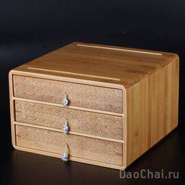 Шкафчик под блины пуэра, 3 полочки, бамбук (81305)-