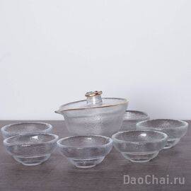 Набор посуды "Талый лед", стекло (7398)-