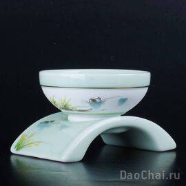 Сито с подставкой "Орхидея" (съемный фильтр, целадон)-