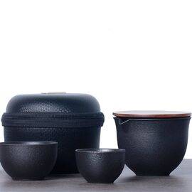 Офисно-походный набор посуды, керамика, дерево (7444)-