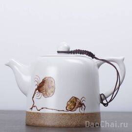 Чайник 210мл "Коробочка лотоса", фарфор, ручная роспись (7736)-