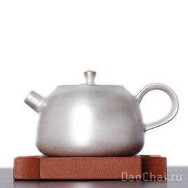 Чайник-эгоист 100мл, фарфор, серебрение (7746)-