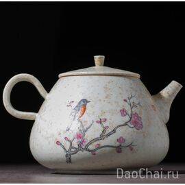 Чайник 190мл, ручная роспись, глазурь сино (77138)-