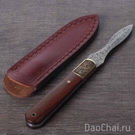 Нож для колки пуэра, дамасская сталь (81255)-