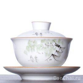 Гайвань 170мл «Хижины», ручная роспись (50055)-