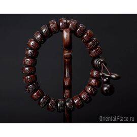 Четки на запястье "Мантра" (дерево жужуба)-