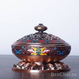 Курильница сянлу "Лотосы", сплав томпак (9532)-