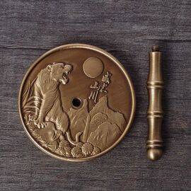 Пресс для пепла "Рёв тигра", латунь, 5см (111066)-