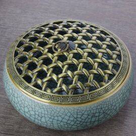 Курильница сянлу "Бамбуковая плетенка", голубой кракле (950231)-