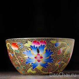 Пиала 110мл "Лотос", техника фаланцай, Цзиндэчжэнь (52316)-