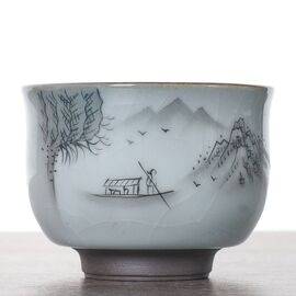 Пиала 115мл "Пейзаж", керамика гэяо (52588)-