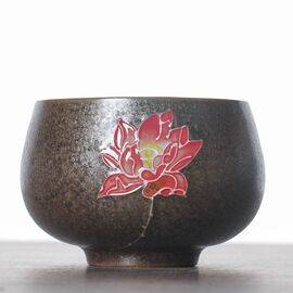 Пиала 125 мл "Лотос", керамика, серебрение (52424)-