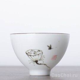 Пиала 80мл "Коробочка лотоса", фарфор, ручная роспись (51733)-
