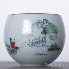 Пиала 115мл "Хижина", ручная роспись (51780)-