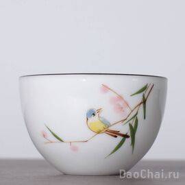 Пиала 60мл "Синица", ручная роспись (51815)-