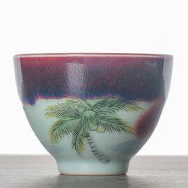 Пиала 95мл, "Пальма", обливная керамика (52806)-