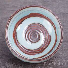 Пиала 100мл "Спираль", фарфор, целадон (51714)-